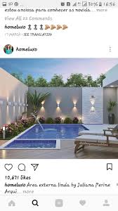 Like The Wall Lighting Around The Pool Iluminacao Piscina Produtos Para Piscina Casas Com Piscina
