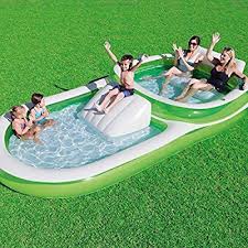 Amazon Com Bestway H2ogo Two In One Wide Inflatable Family Outdoor Pool Features Dual Pool Inflatable Swimming Pool Family Inflatable Pool Inflatable Pool