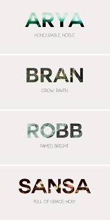 Stark Children Name Meaning Got Asoiaf Game Of Thrones Names Stark Children Game Of Thrones Tv