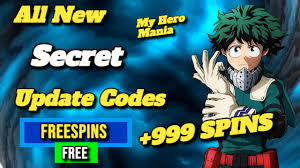 All New Free Secret Codes Update In My Hero Mania My Hero Mania Roblox June 2021 Youtube