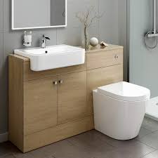 sink toilet vanity units oak effect