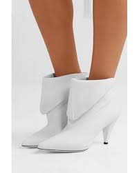 Givenchy Fold Over Leather Ankle Boots In White Lyst