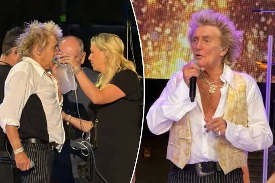 Rod Stewart stopped a recent concert mid-performance to use an oxygen tank  after nearly fainting.