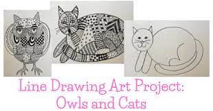 How to make a good composition. Line Drawing Art Lessons Owls And Cats Deep Space Sparkle