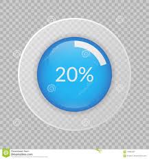 20 percent pie chart on transparent background percentage