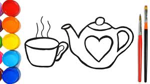 Browse thousands of teapot logo designs. Cup Teapot Drawing And Coloring Pages For Kids Teapot Coloring Page For Kids Youtube