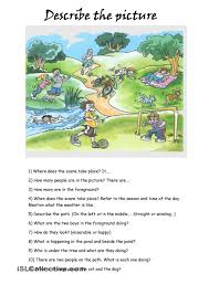 Describing A Picture Picture Comprehension English Teaching Materials English Activities