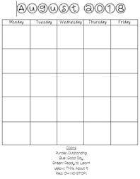 Editable Monthly Behavior Chart Worksheets Teaching