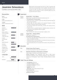 Pilot Resume Example Template Modern Resume Template Examples Resume Examples Job Resume Examples