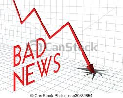 Bad News Chart Crisis And Down Arrow