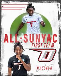 Congratulations to the 6️⃣ Oneonta men's soccer athletes that received  All-SUNYAC recognition! Derek Marques and Ali Somow were named First Team,  Nate Masucci and Luigi Prosperi made the Second Team, and Dillon