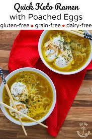 Quick Keto Ramen With Poached Eggs Trim Healthy Mama Ramen Recipe Konjac Noodles Recipes Food Recipes