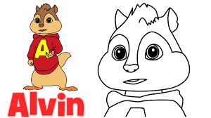 Draw this cute chipmunk by following this drawing lesson. How To Draw Alvin From Alvin And The Chipmunks Step By Step Easy For Kids And Beginners Youtube