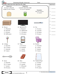 Weight Worksheets Free Commoncoresheets