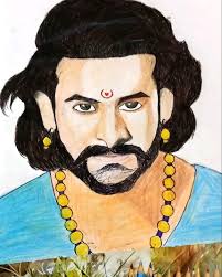 Bahubali drawing ||drawing of Pravas face || pencils sketch