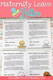 These Maternity Leave Letters To Parents Are Perfect For All Pregnant Teachers This Editable Maternity Leav Maternity Leave Letter To Parents Pregnant Teacher
