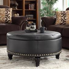 Unique And Creative Tufted Leather Ottoman Coffee Table Round Storage Ottoman Storage Ottoman Leather Storage Ottoman