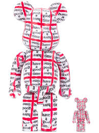 Medicom Toy X Have A Good Time Be Rbrick Toy Farfetch Cartoon Styles Toy Collection Black And Red