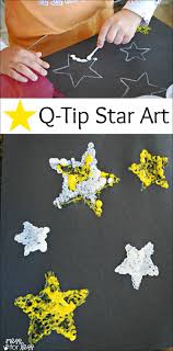 Kids Art Project Q Tip Star Art Space Art Projects Space Crafts Outer Space Crafts