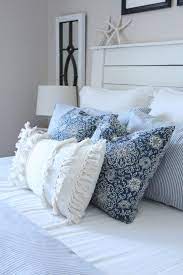 A Blue And White Boho Bedroom Starfish Cottage Blue Bedroom Decor Blue White Bedroom Boho Bedroom
