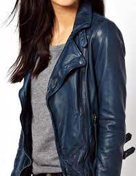 Buy Blue Slim Fit Leather Jacket For Women S With 25 Discount 200 Leather Jacket Style Lamb Leather Jacket Leather Jacket Outfits