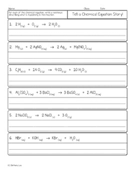 Answer key for the balance chemical equations worksheet. Interpreting And Writing Chemical Equations Chemistry Homework Worksheets