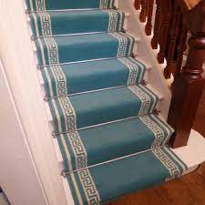 This Light Blue Greek Key Stair Carpet Runner Is A Fantastic Addition To Any Modern Home Description Carpet Stairs Stair Runner Carpet Stairs Design Interior