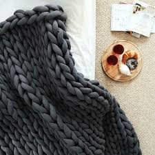 Rug crafts crocheting & knitting yarns. Hand Knitted Chunky Filled Tube Braid Weighted Blanket Throw Rug 110x180cm Ebay