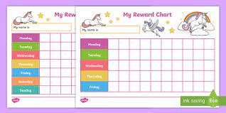 Never run out of sticker charts!!! Unicorn Reward Chart Printable Resource Awards Twinkl
