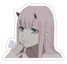 Zero Two Sticker Darling In The Franxx Sticker By Danieldeprived In 2021 Anime Printables Darling In The Franxx Anime Stickers