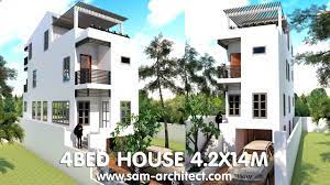 Lantai yang didesain dengan motif kayu melengkapi tangga baja yang dikombinasikan dengan kayu ini. Small Modern House Designs Plan 4x6 Meter Samphoas Plan