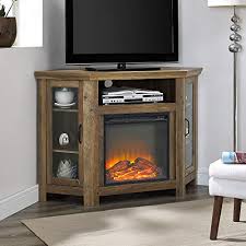Walker Edison Tall Wood Corner Fireplace Stand For Tv S Up To 55 Flat Screen Living Room Entertainment Center 48 Inch Rustic Oak Buy Online In Aruba At Aruba Desertcart Com Productid 65660713