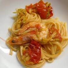 Linguine Mazzancolle Zucchine E Pomodorini Ricetta Di Mare Ricette Linguine Ricette Di Cucina