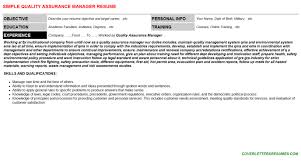 But they do not affect the opinions and recommendations of the authors. Quality Assurance Manager Job Letter Resume Template 91967