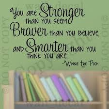 Promise me you'll always remember: You Are Stronger Than You Seem Wall Decal Vinyl Sticker Quote Winnie The Pooh Ebay