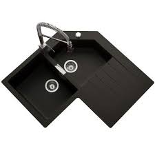Evier D Angle Granit Noir Schock Lokti 2 Bacs 1 Egouttoir Granit Noir Egouttoir Lavabo D Angle