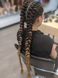 Cross the section on the right over into the middle and do the same with the left section. Thick Dutch Braid Extensions Braids With Extensions Braided Hairstyles Hair Styles