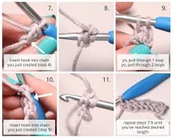 A Step By Step Picture Tutorial For The Foundation Single Crochet Stitch Chainless Foundation Foundation Single Crochet Crochet Stitches Crochet Chain Stitch