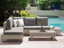 Choose garden sofa sets that complement your outdoor aesthetic. 5 Seater Rattan Garden Corner Sofa Set Grey Lanciano Beliani Co Uk