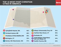 Study 2019 Usa Cities Ranked By Their Most Post Christian