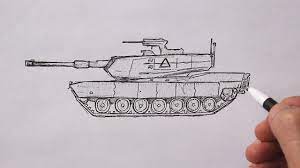 How To Draw A Tank Easy | M1 Abrams Tank Drawing - Youtube