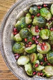 Roasted Brussels Sprouts With Pomegranate Is A Super Easy Holiday Side Dish With A Wow Factor Pomegranate Recipes Veggie Dishes Easy Holiday Side Dishes