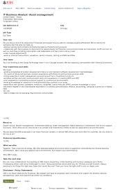 I get asked this question not just by individuals who want to follow asset management careers but also by businesses who don't know why they should hire an asset manager or work with an amc. It Business Analyst Asset Management Job At Ubs In Chicago Il 5421291 Tapwage Job Search