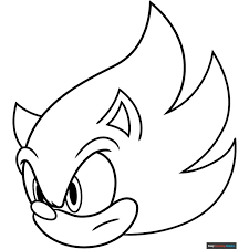 sonic easy coloring page