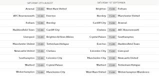 There are no fixtures for the specified dates. Premier League 2018 19 Fixtures Released