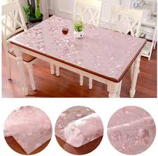 Aihaoq Frosted Transparent Tablecloth Waterproof Pvc Table Protector Wipeable Soft Clear Table In 2020 Table Cloth Table Table Covers
