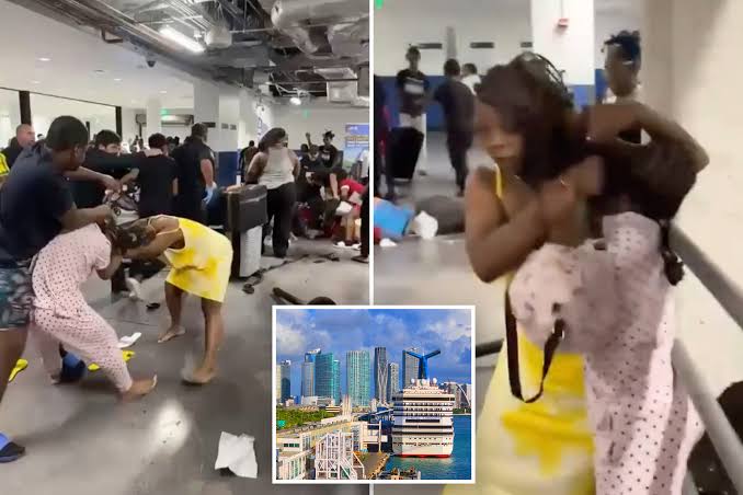 Over a dozen wild Carnival Cruise pᴀssengers banned after mᴀssive Miami  brawl that sent luggage flying - AOL