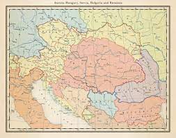 Background map and country names are in hungarian. Austria Hungary Early 1900s Map Austria Historical Maps