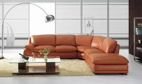 This sectional features a loveseat and a short chaise, making it perfect for apartment living or small rooms. Bo 3920 Modern Camel Leather Sectional Sofa