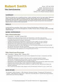 Title Clerk Resume Samples Qwikresume